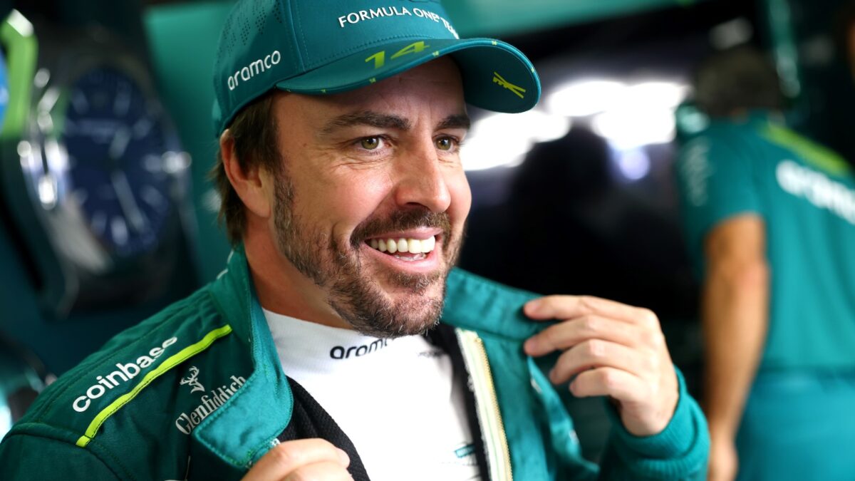 Fernando Alonso driving in competition
