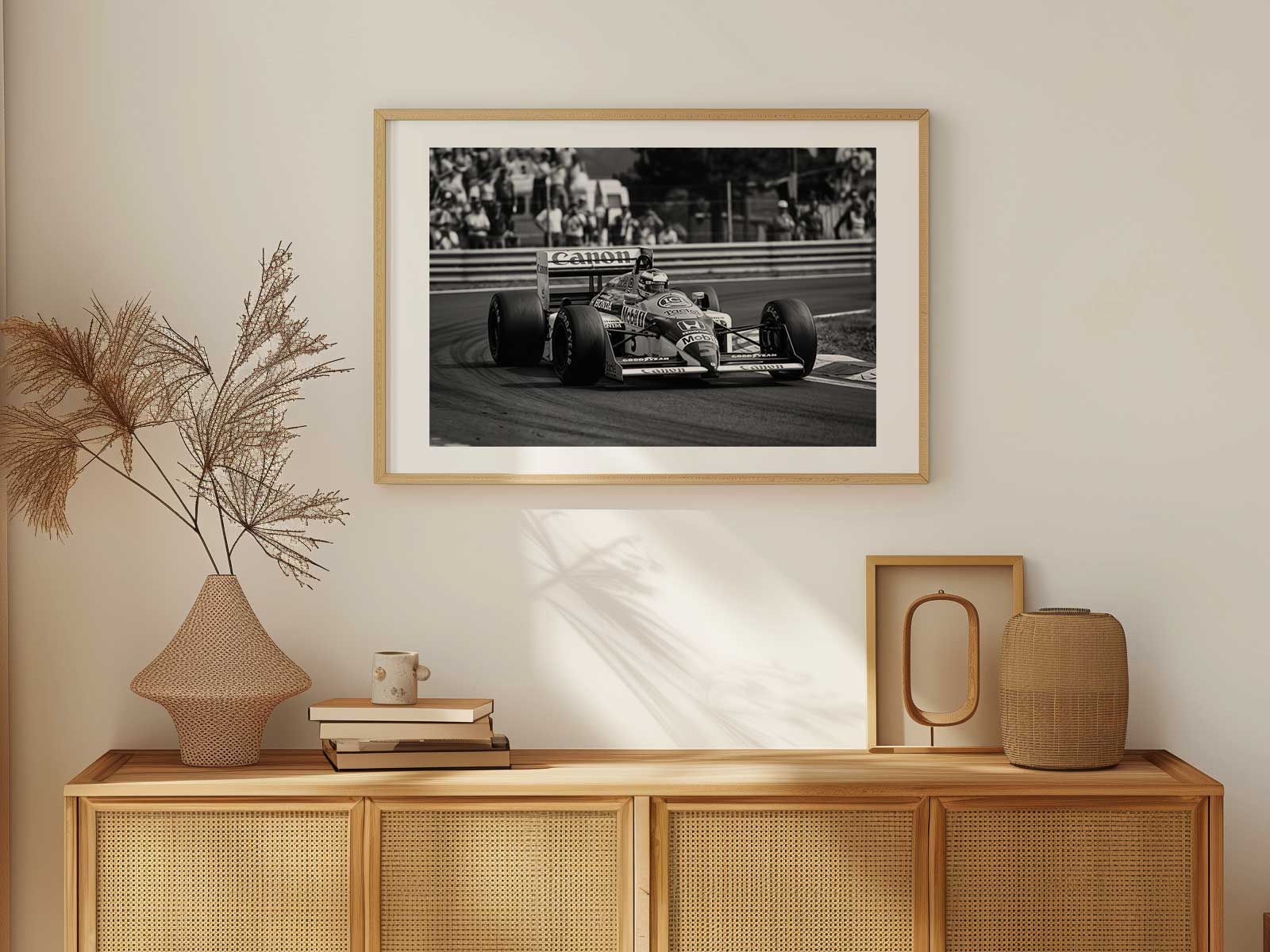 Display showcasing Alpine's Enstone lineage and historical milestones with photos and timeline panels