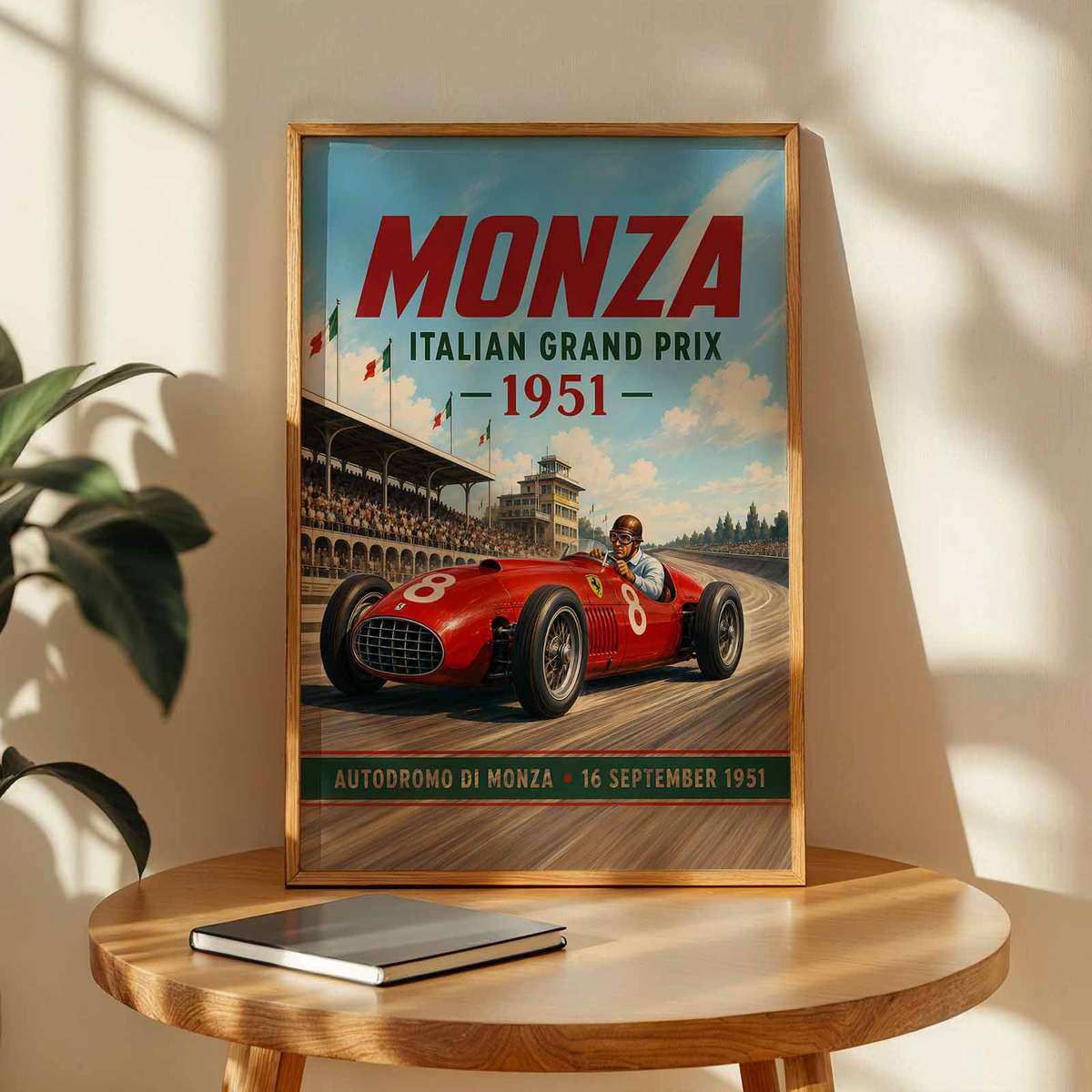 Decorative Autodromo Nazionale Monza Circuit artwork designed for motorcycle fans and gaming room decor