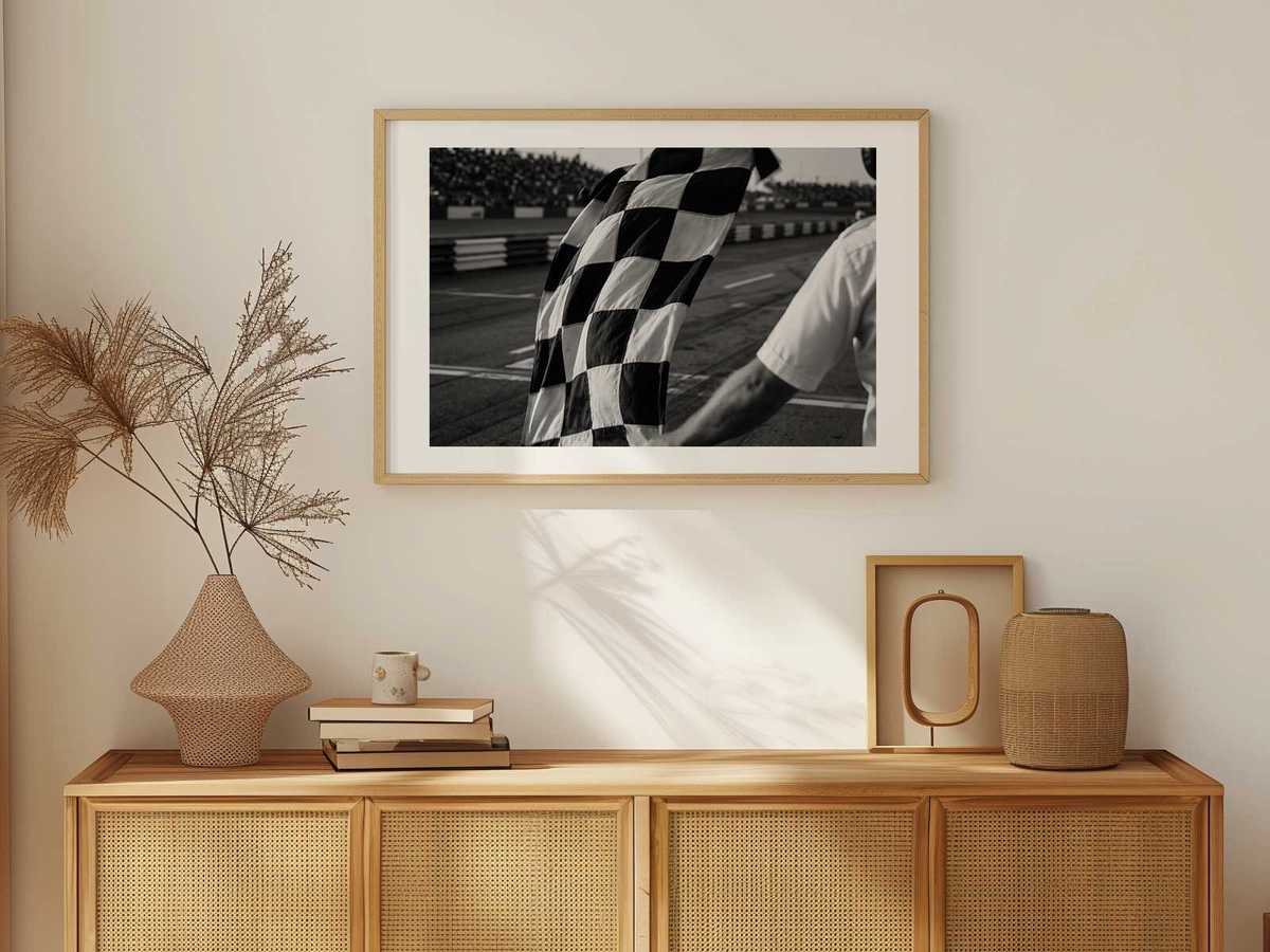Formula 1 cars negotiating a tight Spielberg corner, spray and motion blur conveying energy