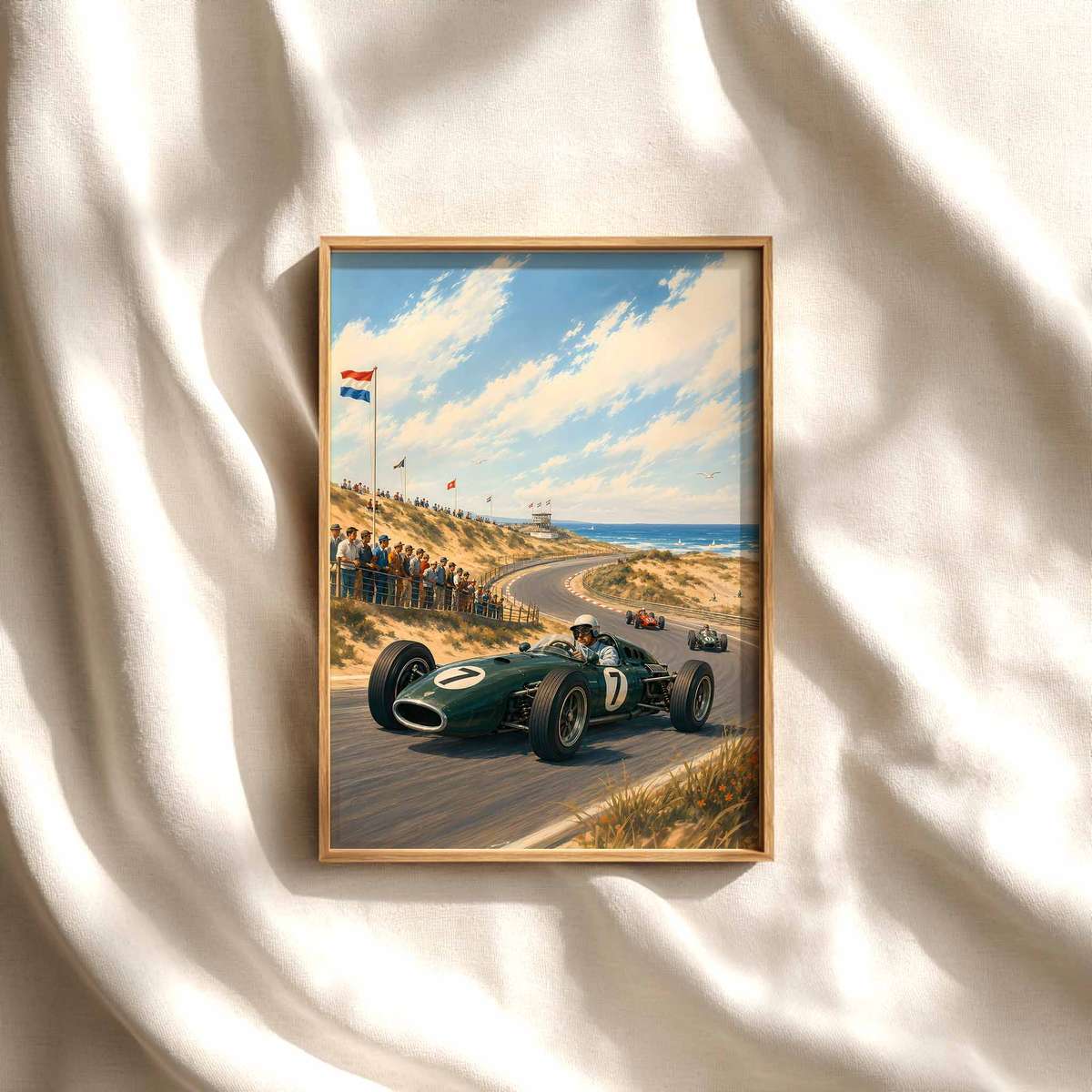 Retro wall art centered on Dutch Grand Prix with a technical atmosphere