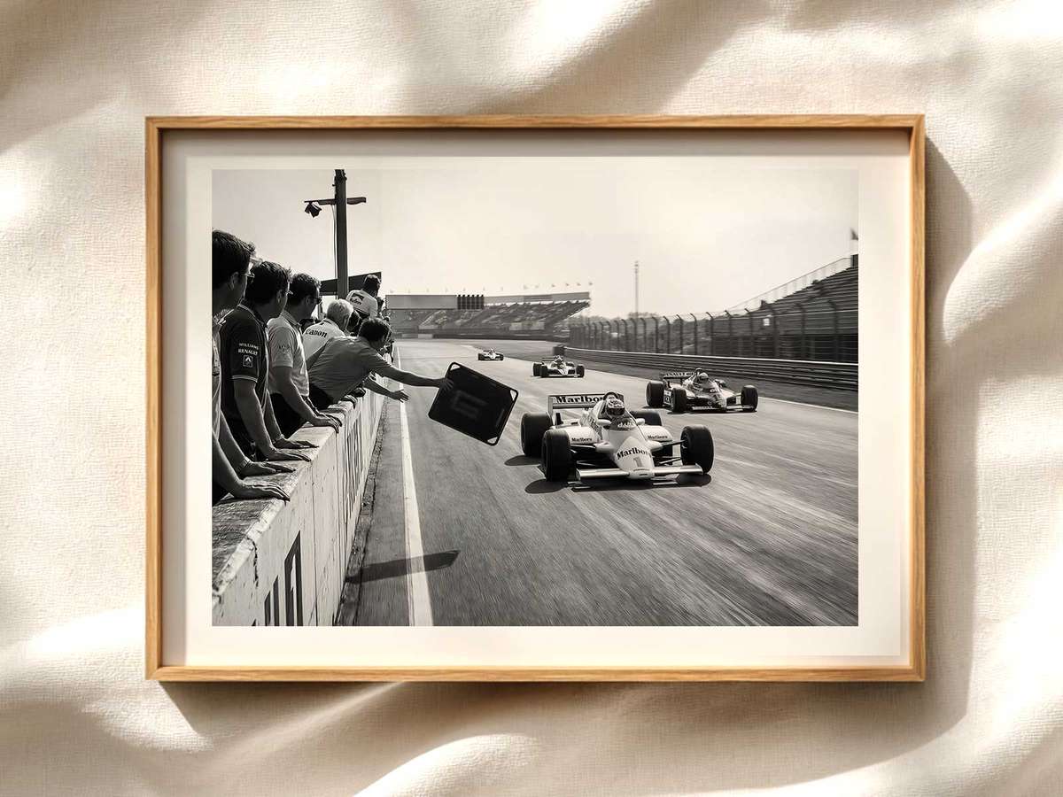 Dusk Practice Silhouette Formula 1 Print Formula 1 poster displayed as motorsport wall art