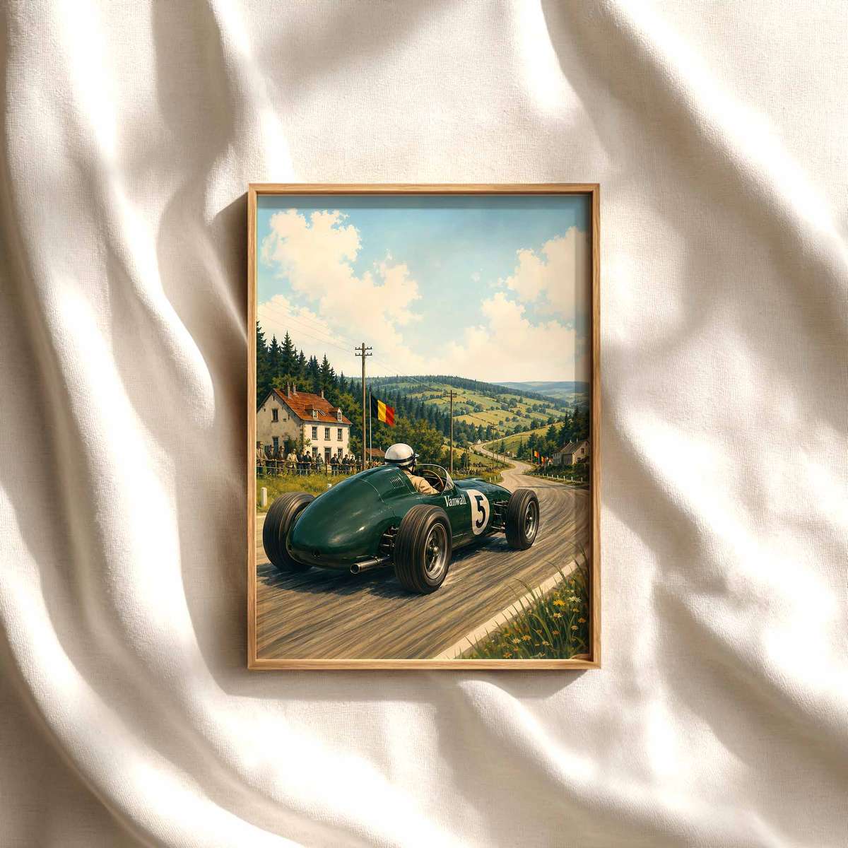 f1poster – Spa-Francorchamps 1950s Racing Art, F1 Wall Art, Vintage F1 Posters… Formula 1 poster displayed as motorsport wall art