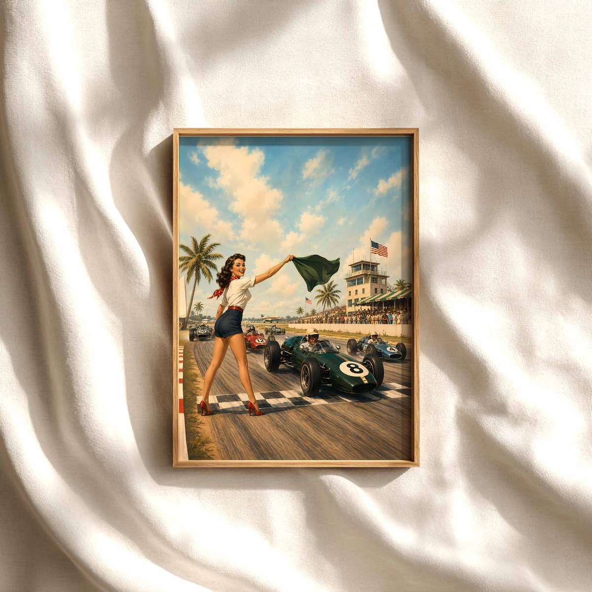 Imola Italy F1 Fans – Vintage 1950s Formula One Poster Formula 1 poster displayed as motorsport wall art