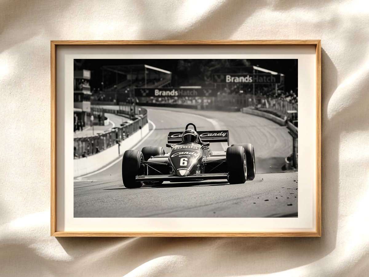 Tyrrell Silhouette in Bold Colors Formula 1 poster displayed as motorsport wall art