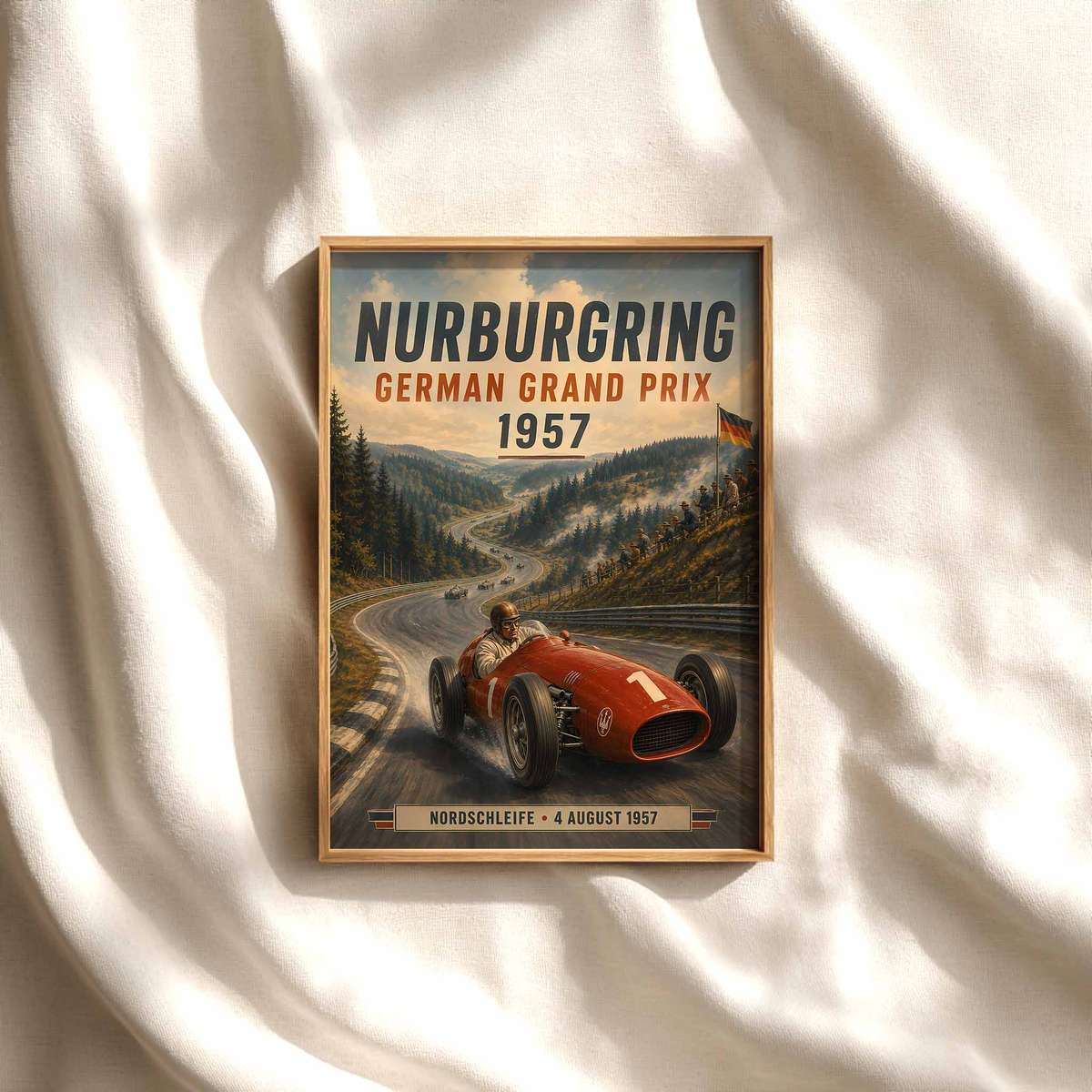 Formula One Nurburgring – F1 Nurburgring Nordschleife, F1 Oil Painting, Retro… Formula 1 poster displayed as motorsport wall art