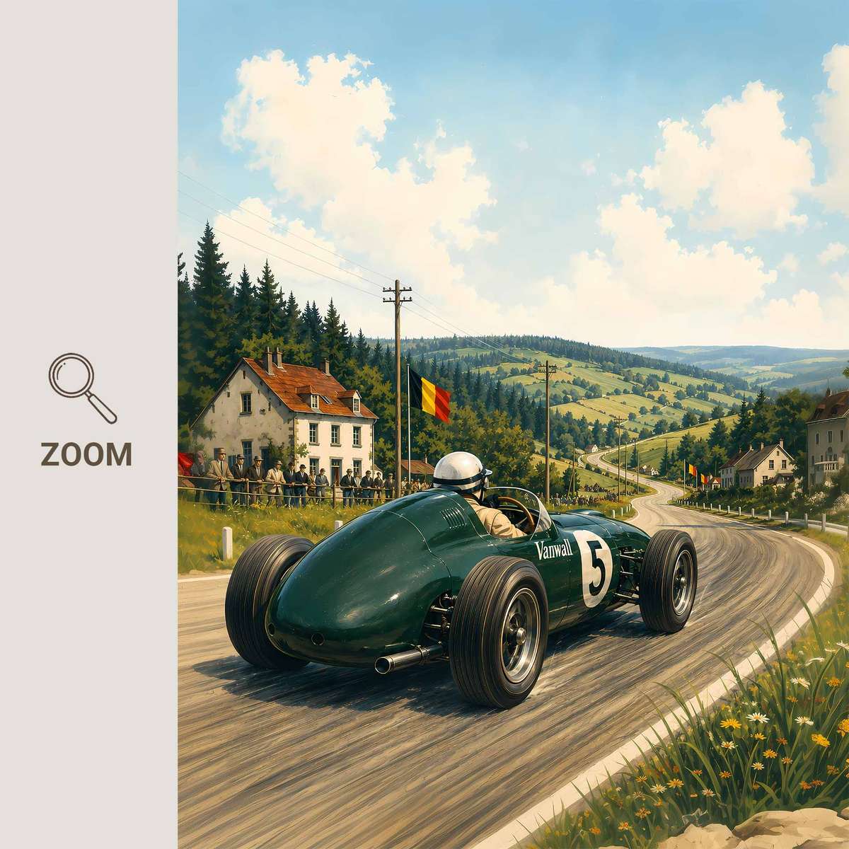 Vintage wall art centered on f1poster with a dynamic atmosphere