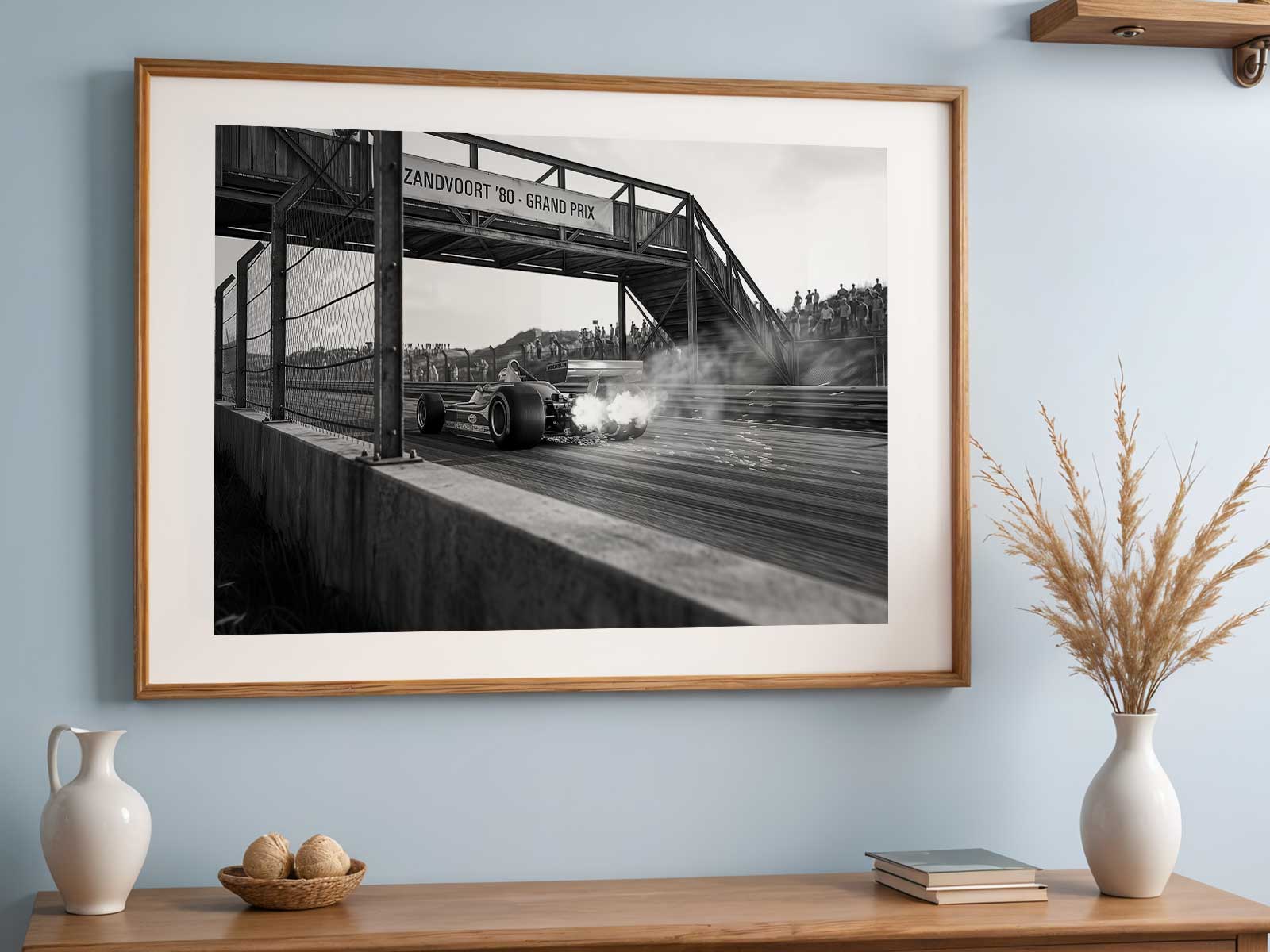 Scuderia Ferrari F1 car captured with motion blur on the track conveying high speed and dynamic movement