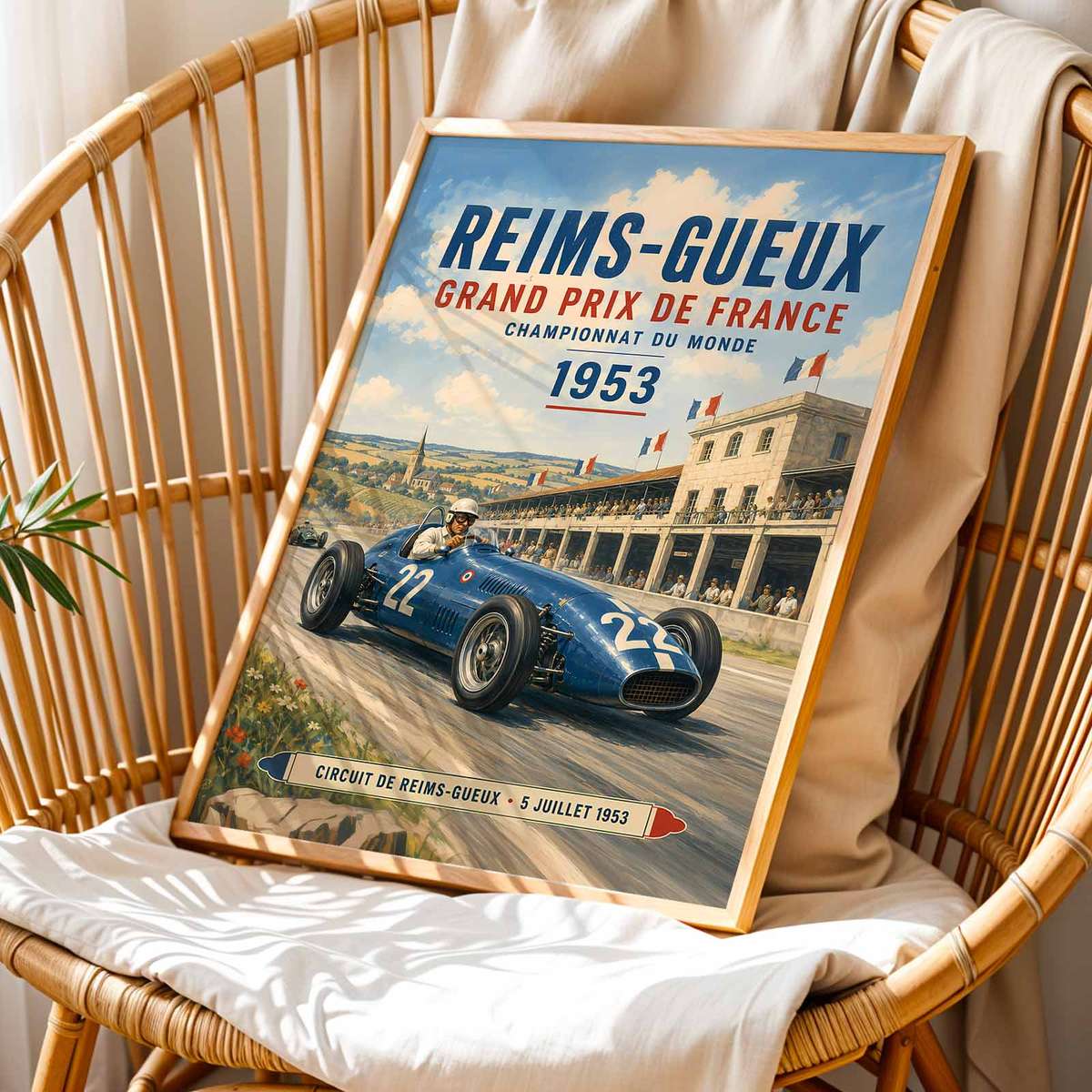 Formula 1 Grand Prix Monaco Fans wall art showcasing race action framed by a bold circuit atmosphere inspired by reims-gueux 1953 formula 1 and a competitive visual character