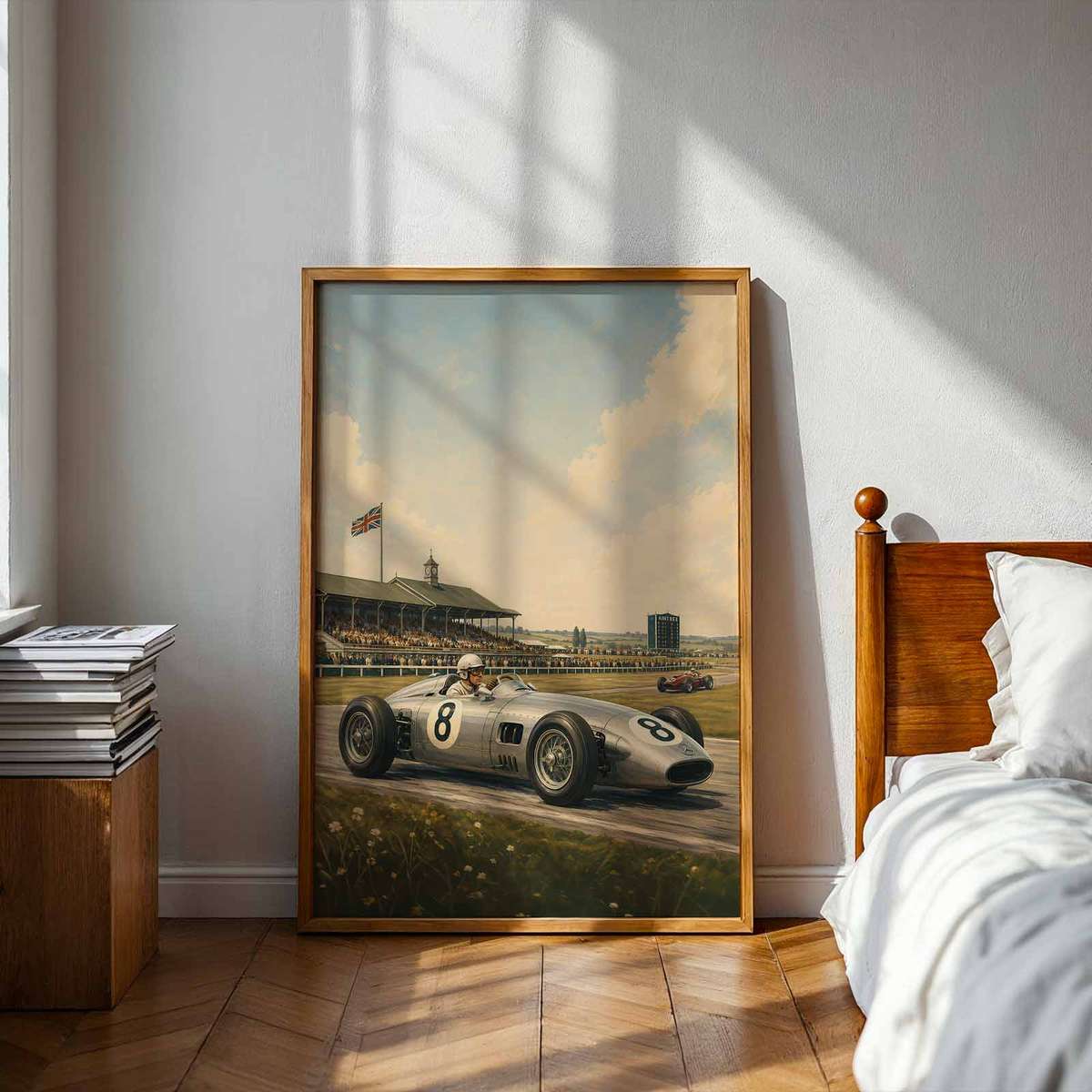 Artistic wall art centered on Formula 1 with a bold atmosphere