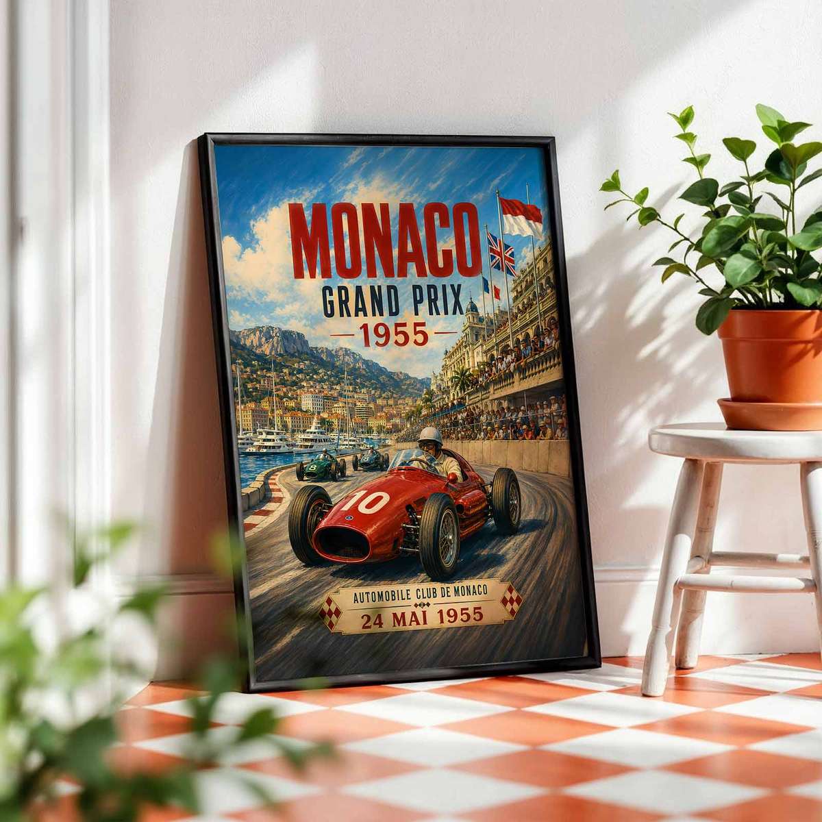 Decorative Formula One Monaco artwork designed for track-day admirers and garage decor