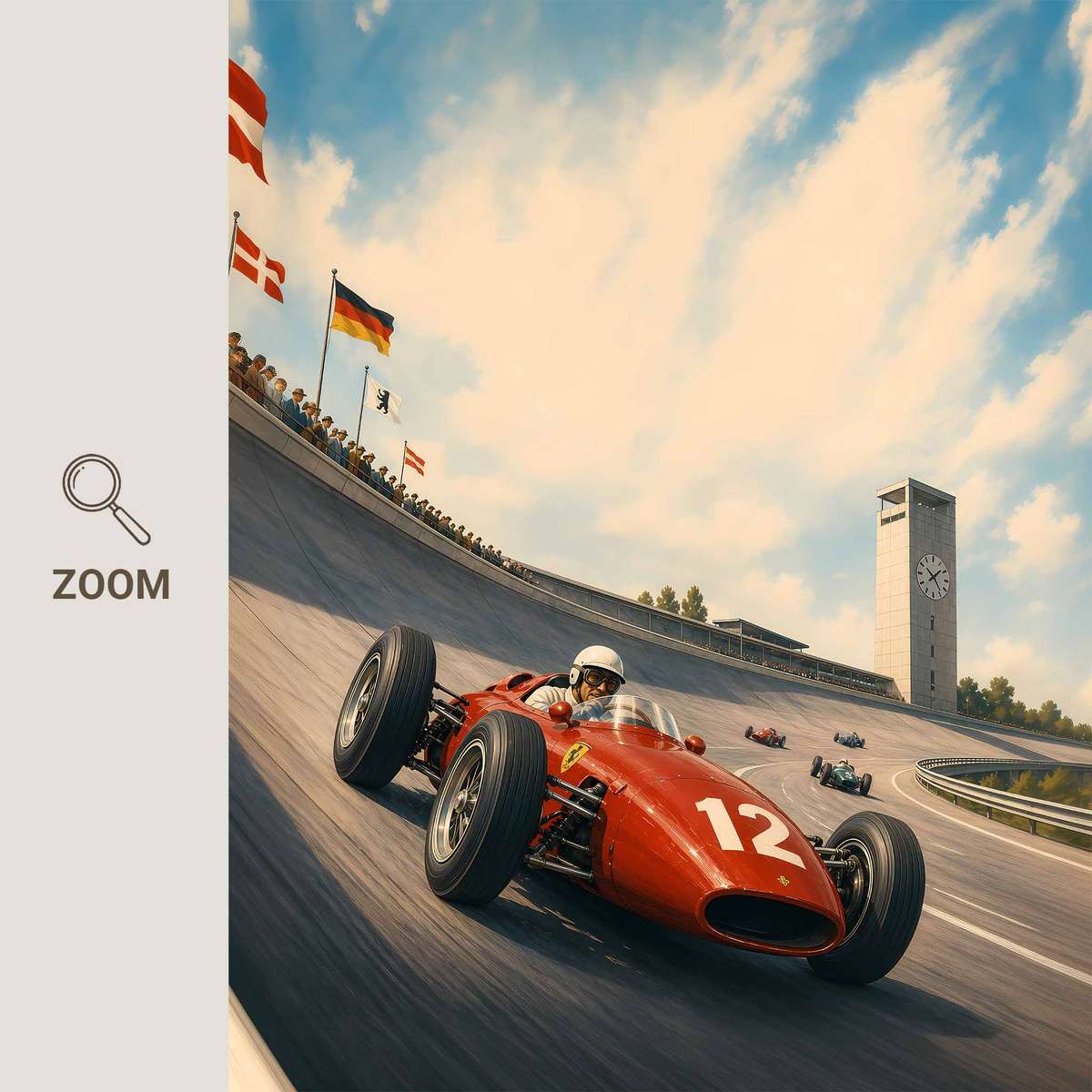 Decorative German F1 artwork designed for motorsport fans and garage decor