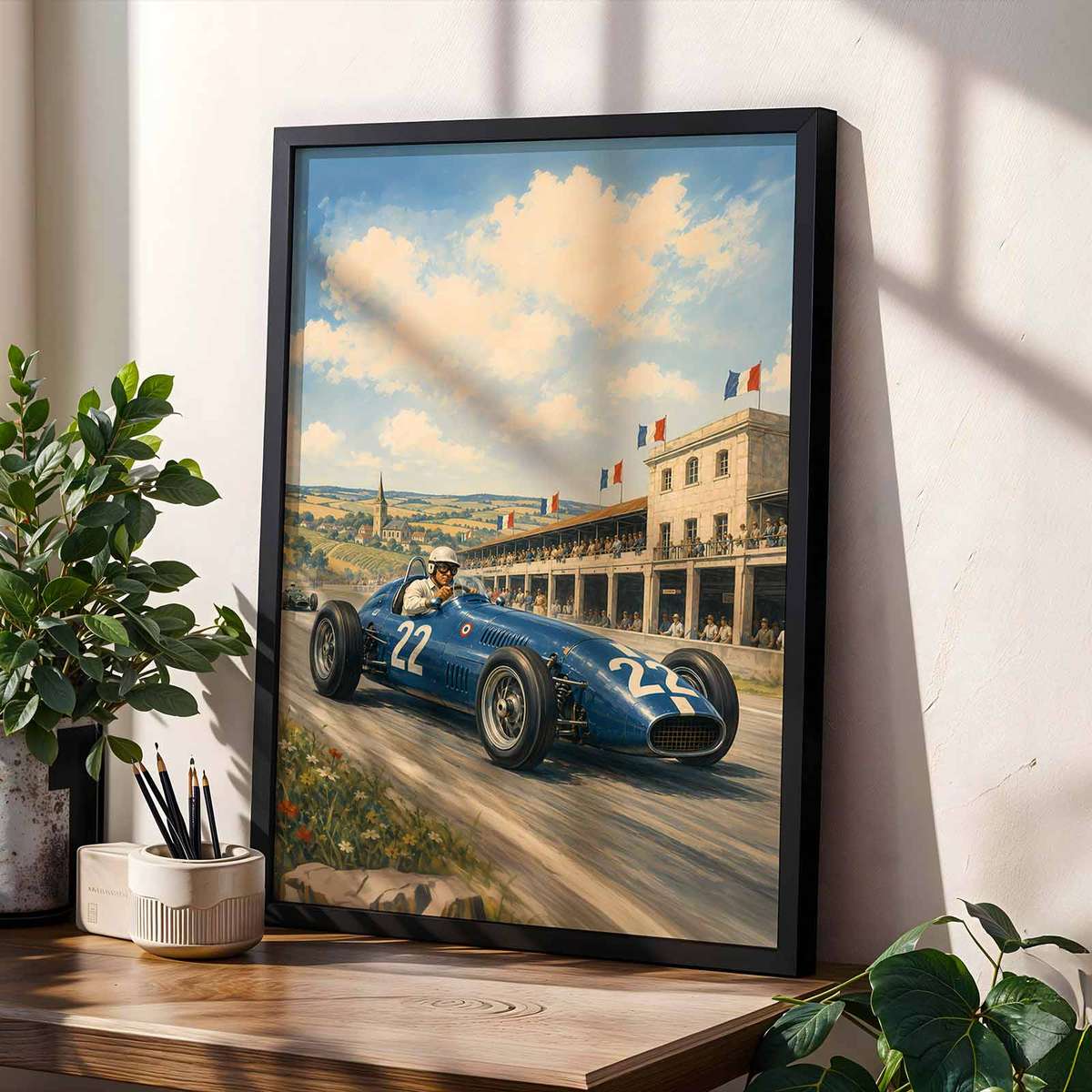 Vintage wall art centered on Grand Prix in Monaco Fans with a dynamic atmosphere