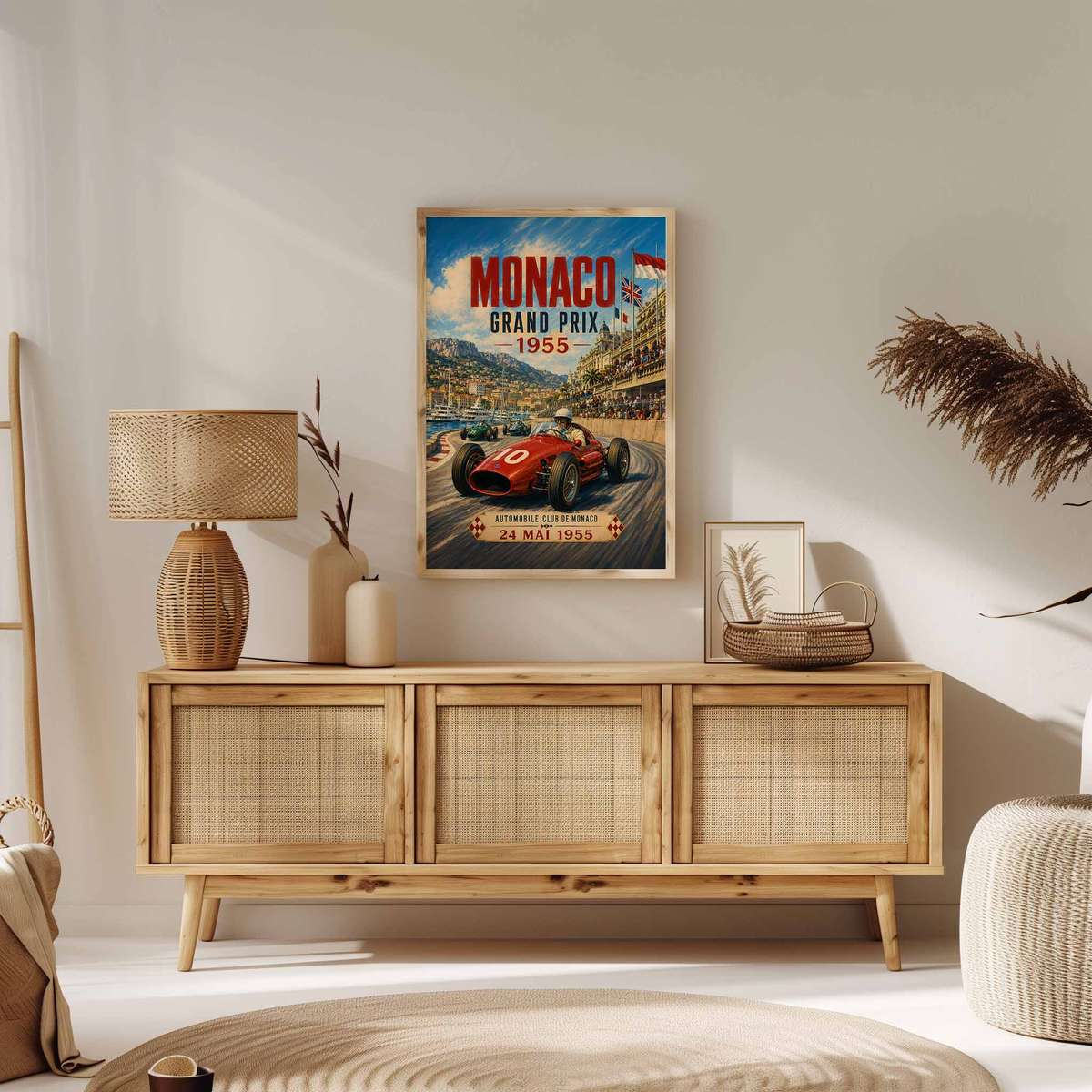 Formula One Monaco shown in a vintage composition showcasing speed-focused composition with trackside detail