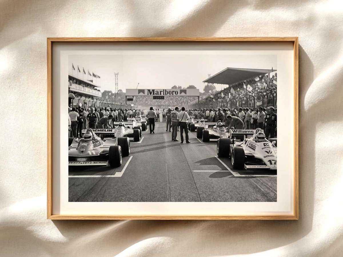 Monaco Circuit Poster — 1980s Vintage F1 Design Formula 1 poster displayed as motorsport wall art