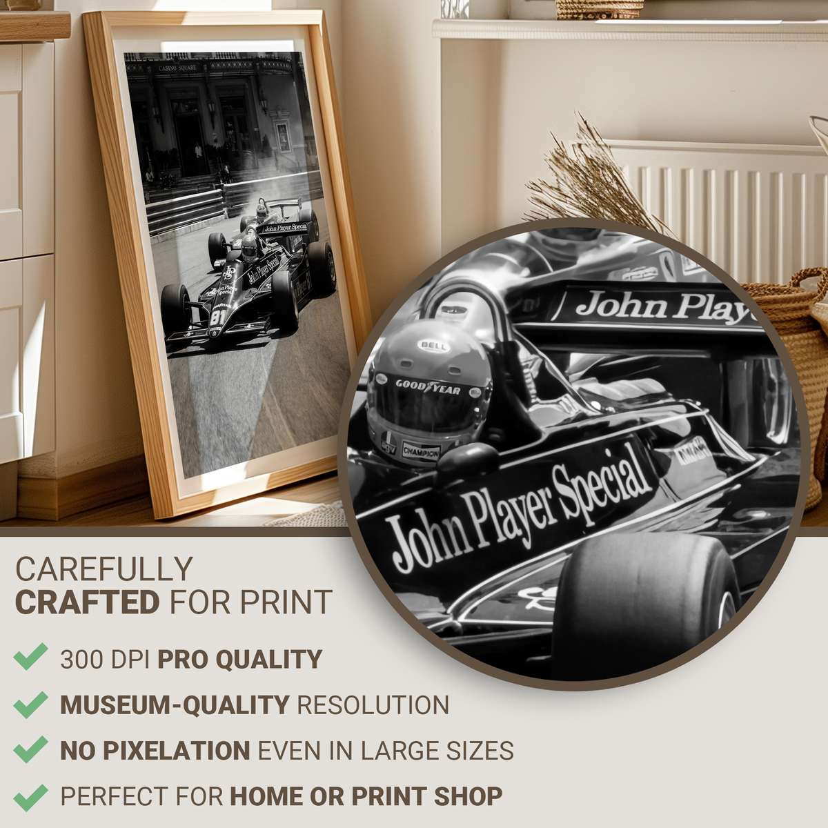 1980s style poster of a Hungaroring corner with a single F1 car and worn-paper texture