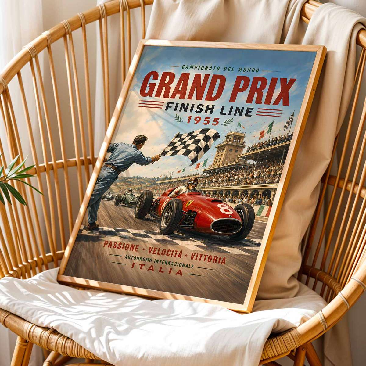 Formula 1 USA Fans composition styled as painting and featuring speed-focused composition with trackside detail