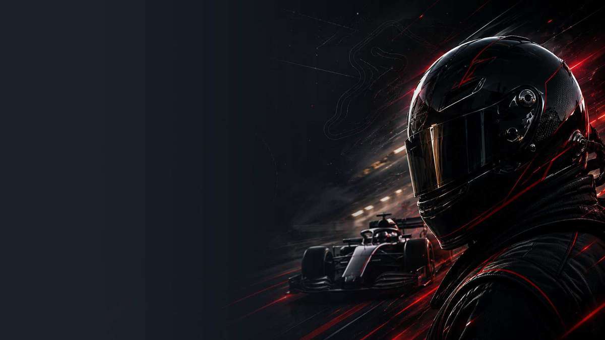Row of iconic Formula 1 helmets representing different driving styles and eras