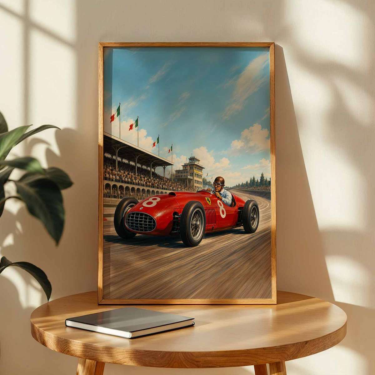Gallery-style Monza Circuit artwork with decorative details for modern living space decor