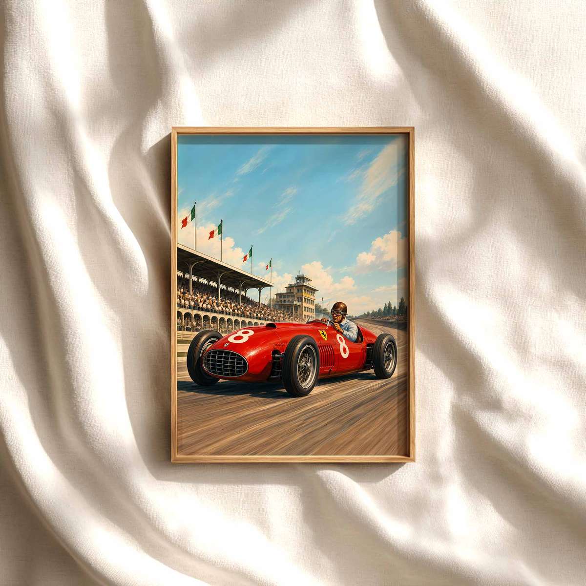 Decorative Monza Circuit artwork designed for motorcycle fans and gallery wall decor