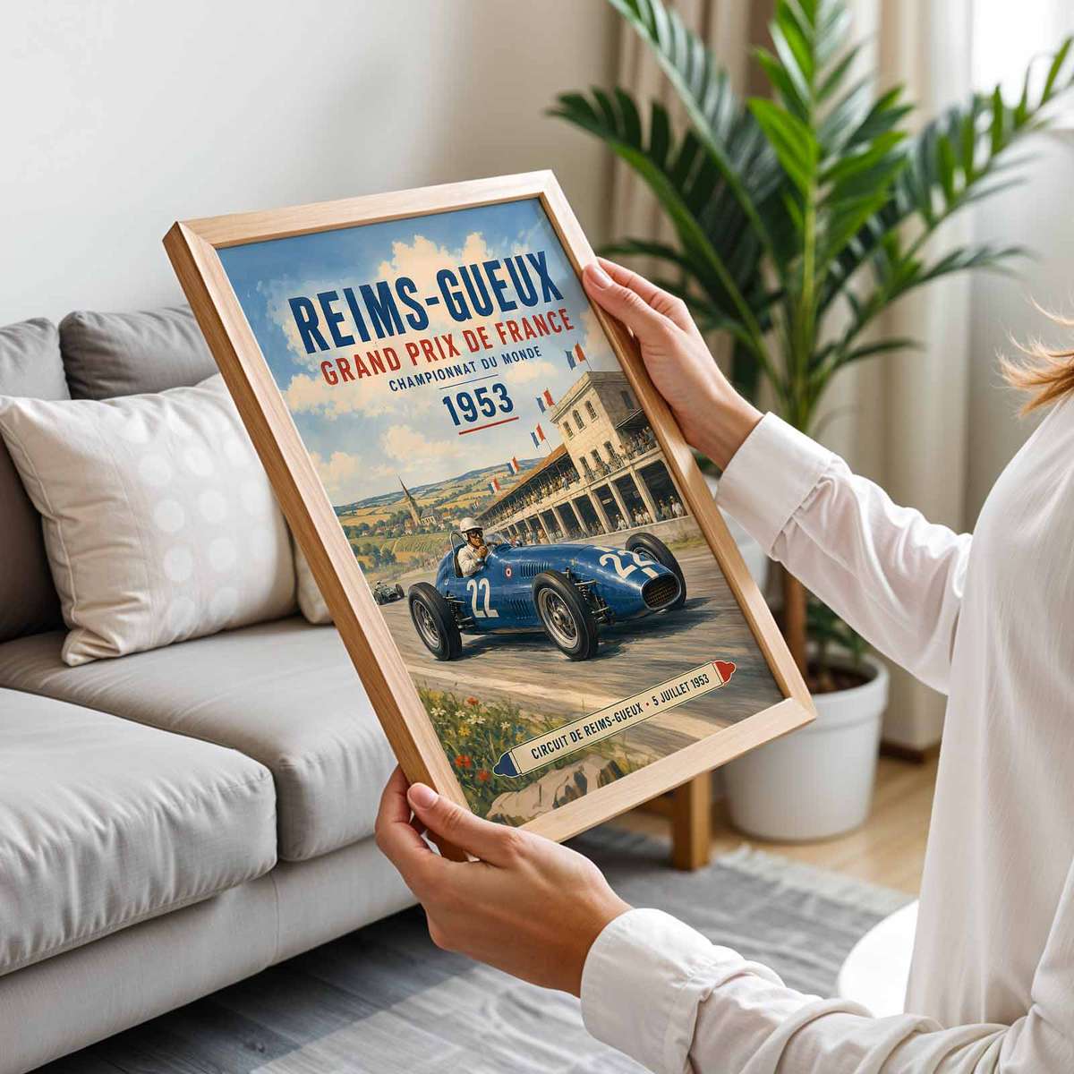 Formula 1 Grand Prix Monaco Fans shown in a vintage composition showcasing race action framed by a bold circuit atmosphere