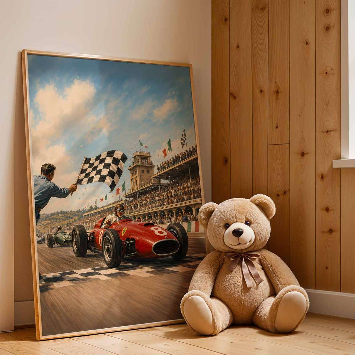 Vintage wall art centered on Sebring Formula 1 Fans with a competitive atmosphere