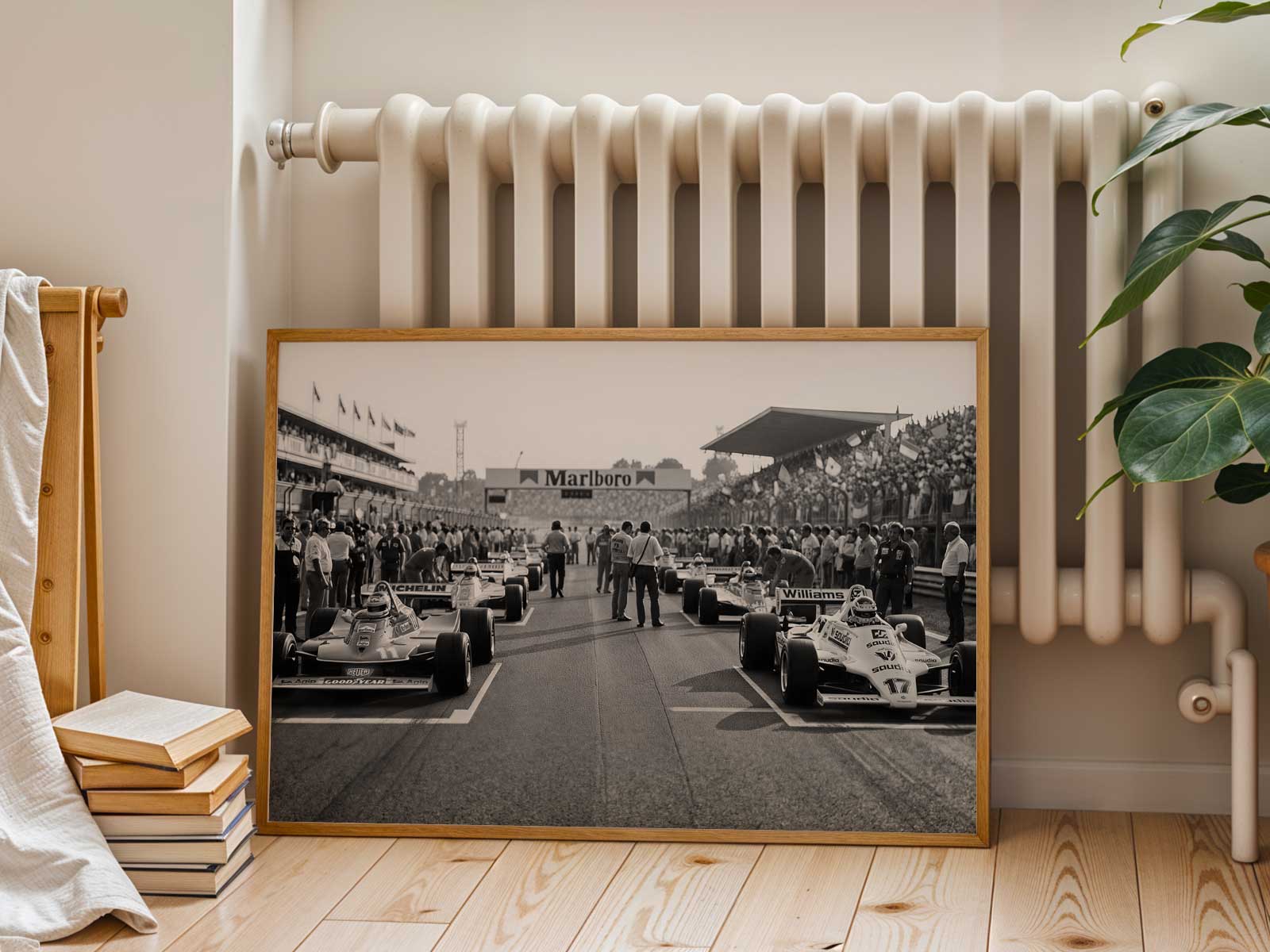 Stylized trophy and laurel wreath in a faded poster design evoking historical prestige