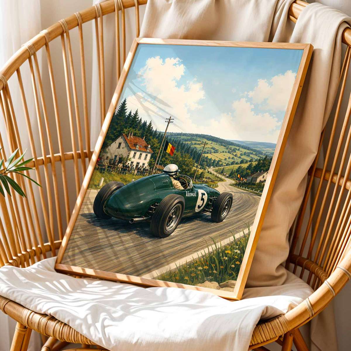 F1poster decorative print featuring high-speed motion and track atmosphere for motorcycle fans