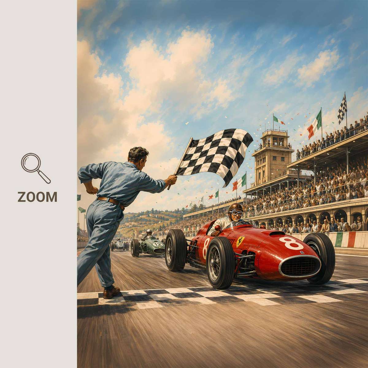 Gallery-style Nurburgring Circuit F1 artwork with vintage details for gallery wall decor