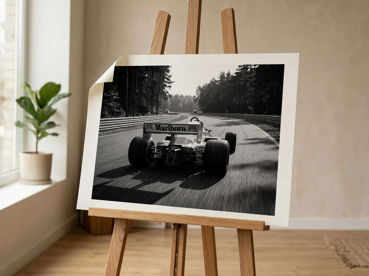 Why a McLaren 1980s Works as Premium F1 wall art showcasing balanced shapes and a memorable visual mood and a stylized visual character