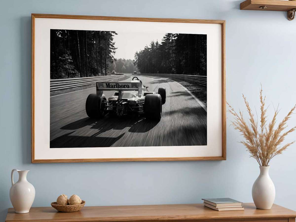 Why a McLaren 1980s Works as Premium F1 composition styled as wall art and featuring expressive composition and refined visual character inspired by red white livery mp4 forms