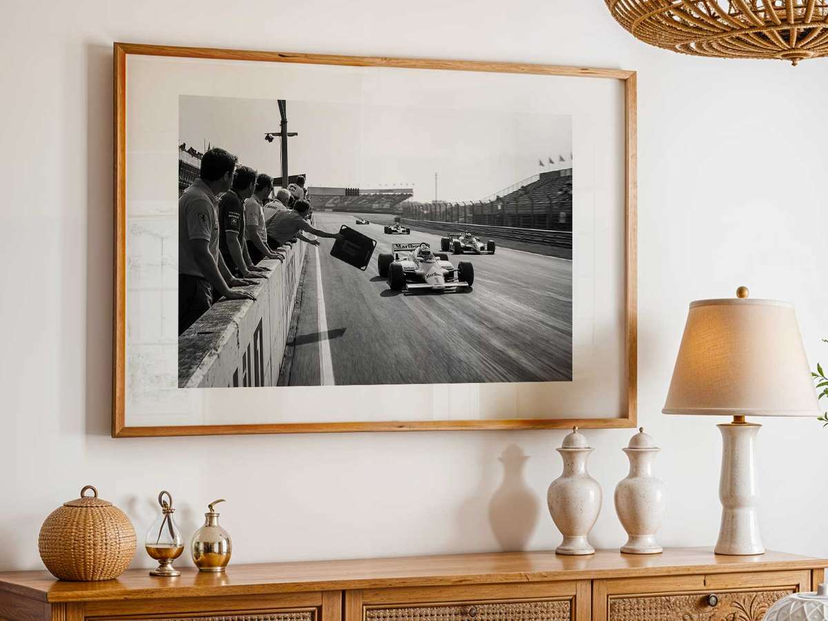 Why Formula 1 Work as Premium and Racing Passion decorative print featuring cornering action and dynamic race-day character for track-day admirers